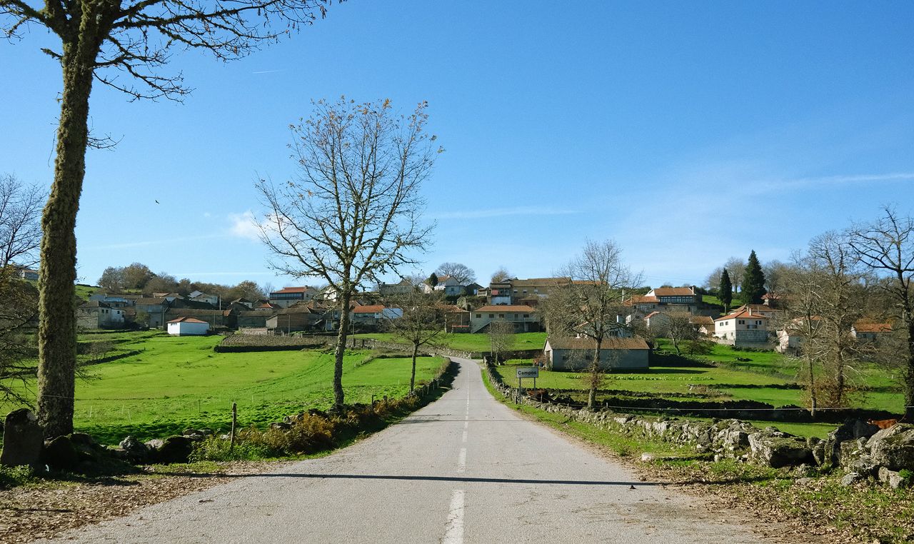 The road leading to Covas do Barroso, Portugal, an ancient village of about 120 people where the British mining company Savannah Resources wants to open one of Europe's largest lithium mines.