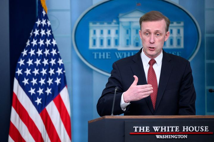 National Security Advisor Jake Sullivan speaks during the daily briefing in the White House in Washington, D.C., on May 22, 2024.