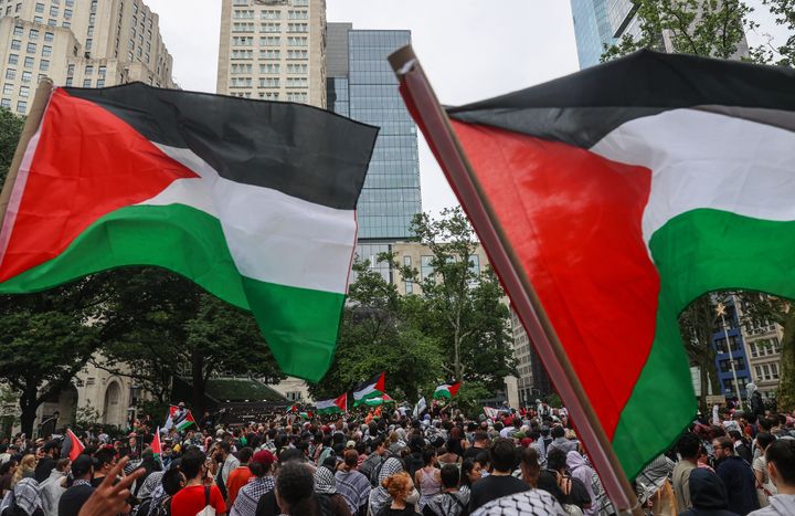 Συγκέντρωση υπέρ του παλαιστινιακού λαού και κατά του πολέμου στη Νέα Υόρκη 