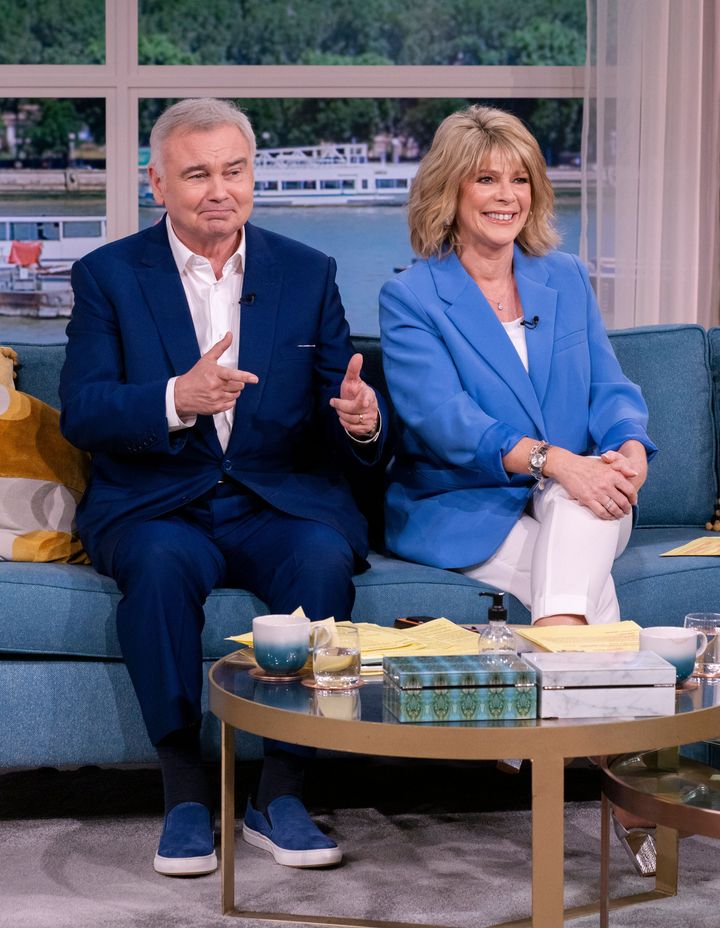 Eamonn Holmes and Ruth Langsford in the This Morning studio in August 2021