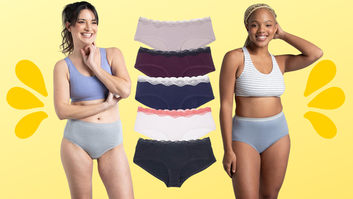 Fruit of the Loom Beyondsoft underwear, Emprella lace trim undies, and Fruit of the Loom Eversoft Cotton Brief underwear.