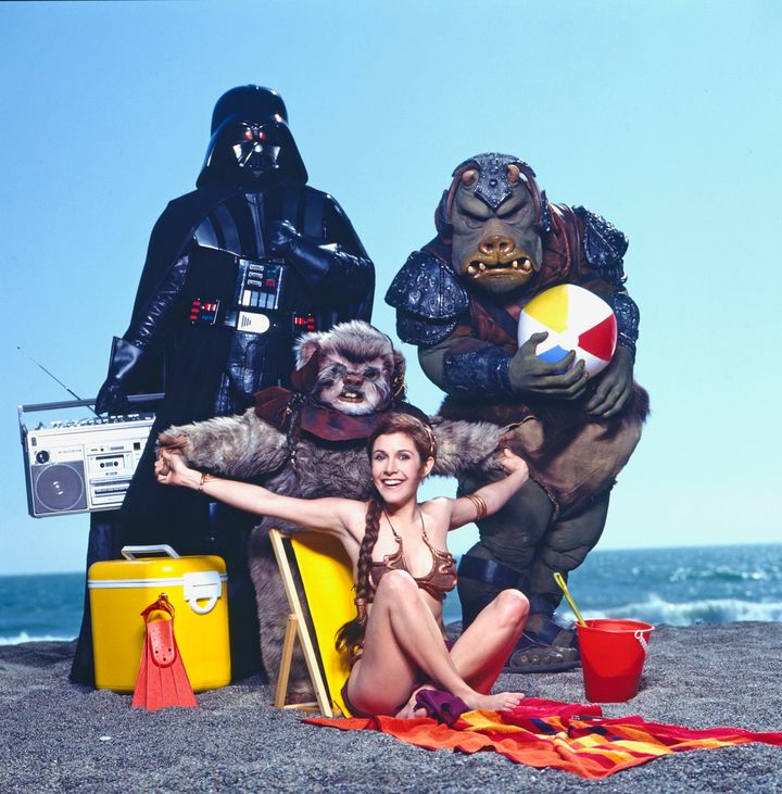 Fisher poses as Princess Leia during a “Star Wars” portrait session in 1983.