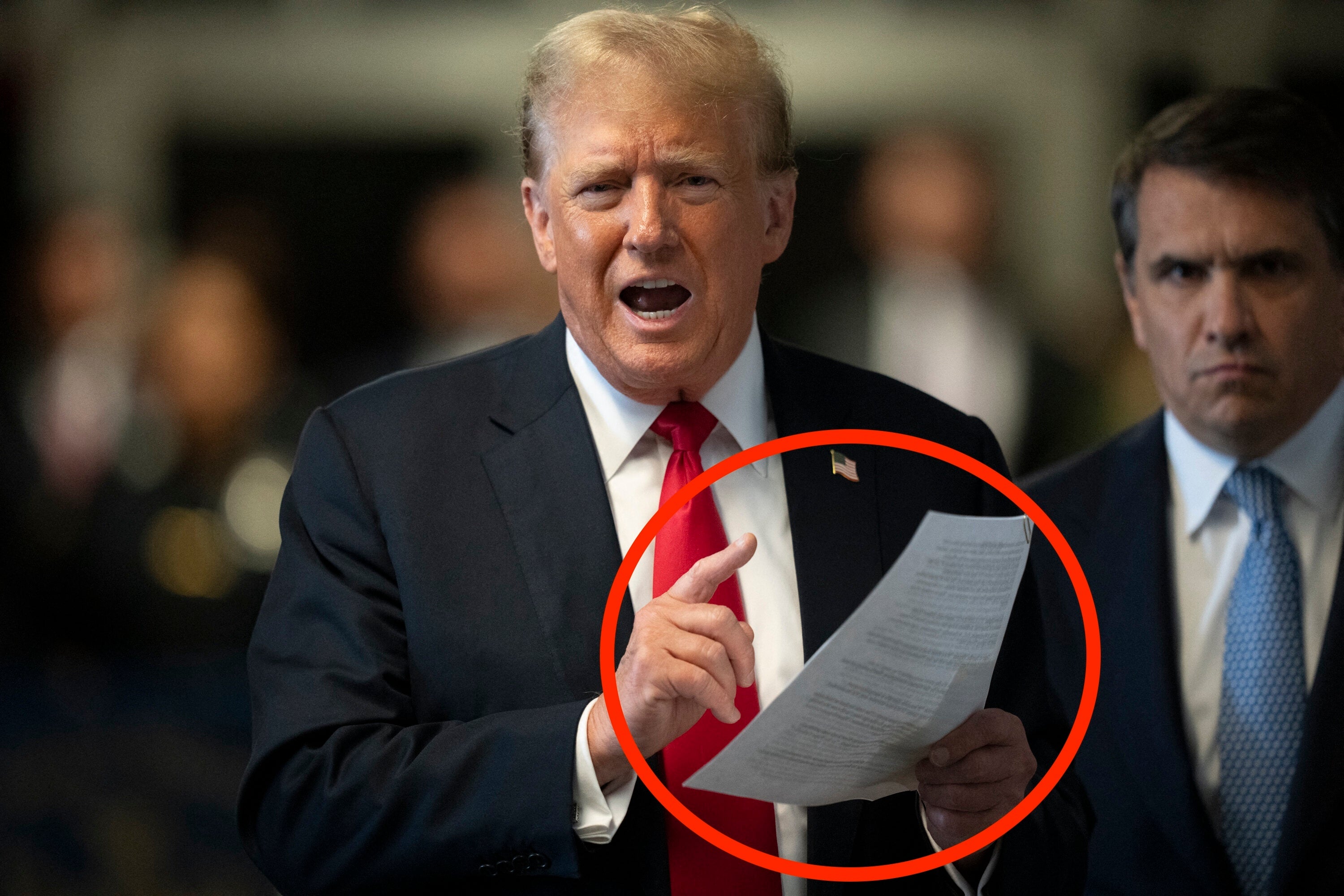 Trump Mocked For Struggling With 'Emotional Support Paper' In Courthouse Rant