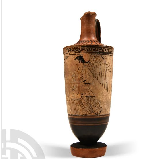 Greek 'Lord Elgin's' Attic White-Ground and Black-Figure Lekythos, Circle of the Aischines Painter