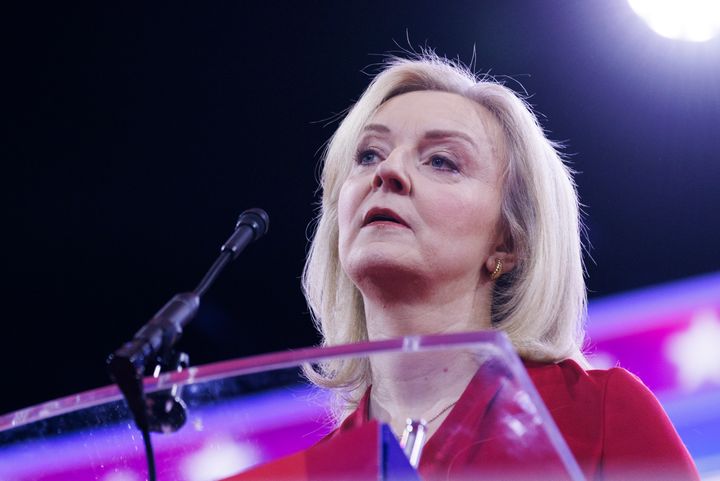 Liz Truss speaking at the 2024 Conservative Political Action Conference in America earlier this year.