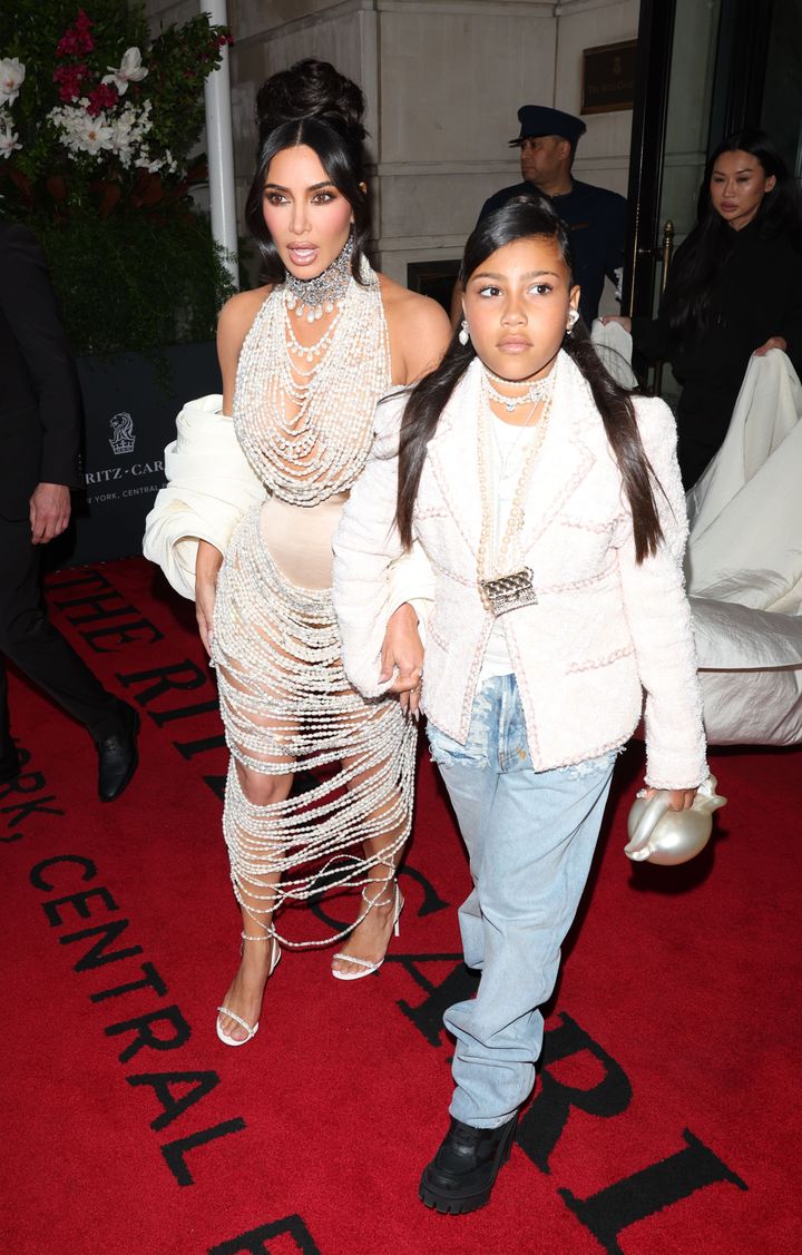 Kim Kardashian and daughter North West in 2023. 