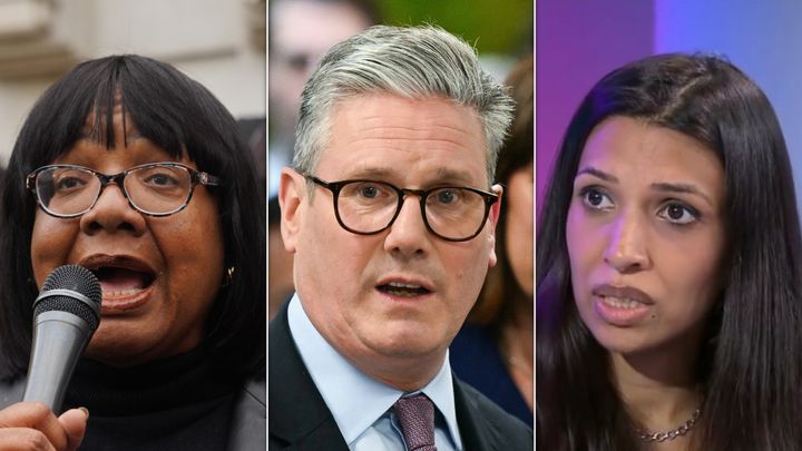 Diane Abbott, Keir Starmer and Faiza Shaheen