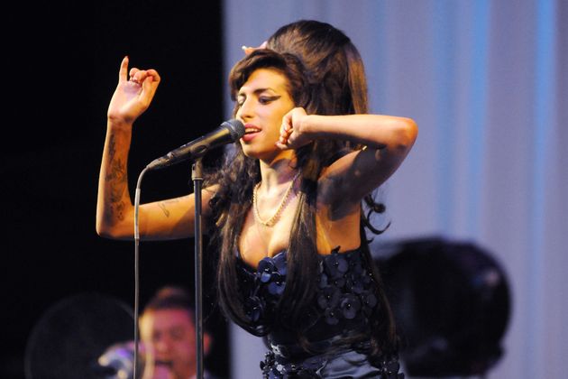 Amy Winehouse on stage at Glastonbury in 2008