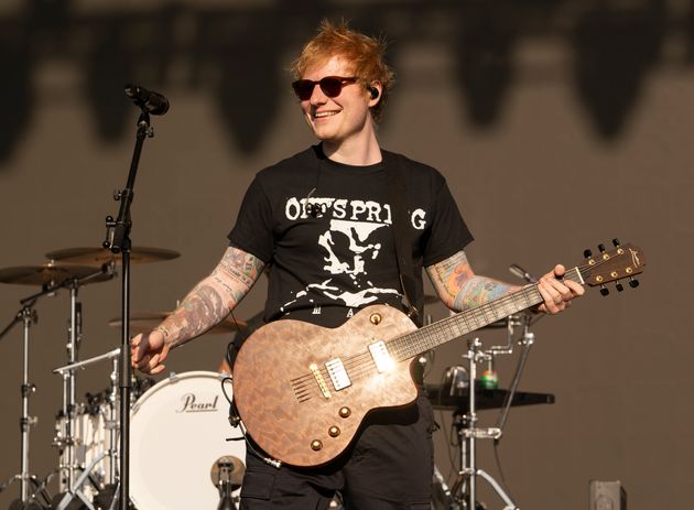 Ed Sheeran on stage in California