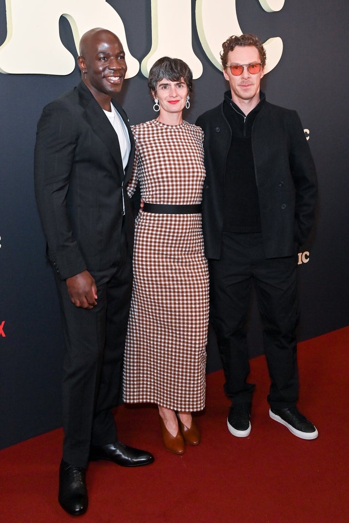 Gaby Hoffmann, center, with her "Eric" co-stars McKinley Belcher III and Benedict Cumberbatch. 