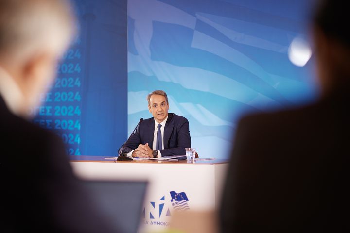 Ο πρωθυπουργός Κυριάκος Μητσοτάκης στη διακαναλική συνέντευξη Τύπου
