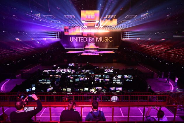 The inside of Malmö Arena, where Eurovision was held in 2024