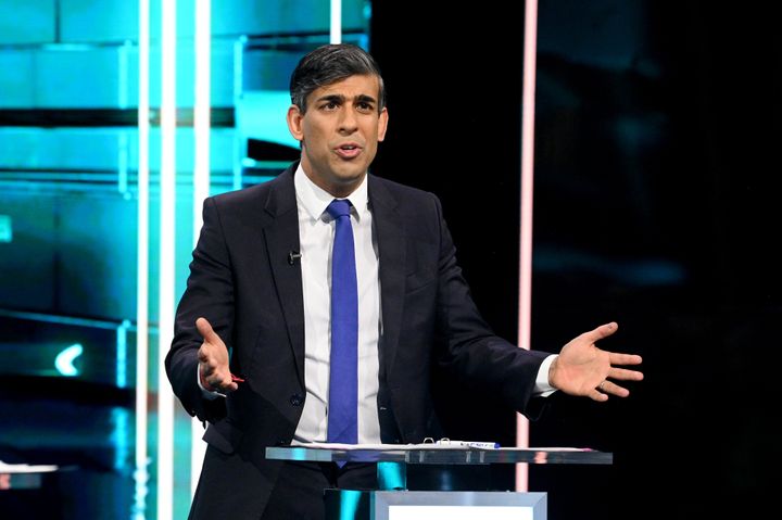 Rishi Sunak speaks during the first head-to-head debate of the General Election.