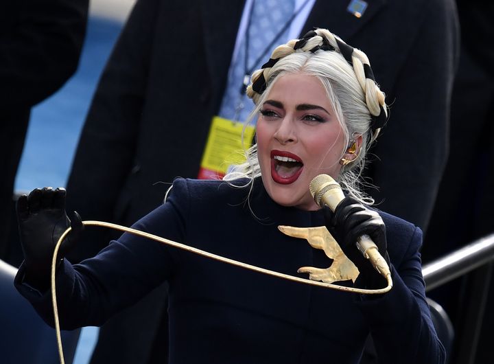 Gaga performing at the inauguration in 2021