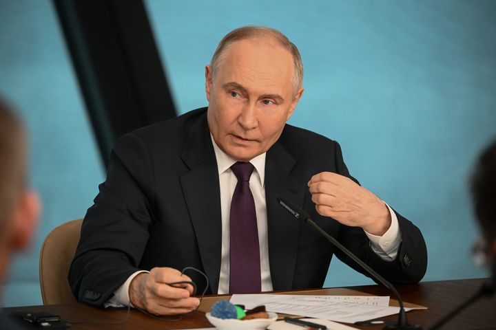 Russian President Vladimir Putin asked if the reporter was "out of your mind".