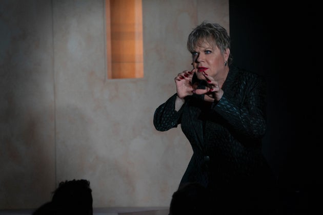 Eddie Izzard on stage in her new adaptation of Hamlet