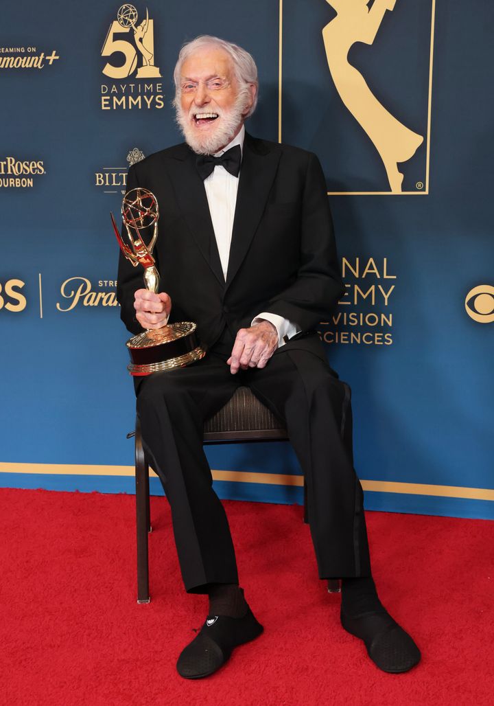 LOS ANGELES, CALIFORNIA - JUNE 07: Dick Van Dyke, winner, poses at the 51st annual Daytime Emmys Awards at The Westin Bonaventure Hotel & Suites, Los Angeles on June 07, 2024 in Los Angeles, California. (Photo by Rodin Eckenroth/Getty Images)