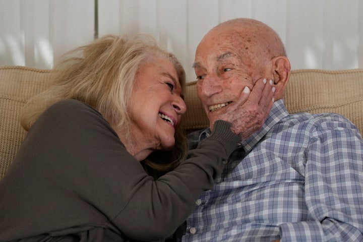 World War II veteran Harold Terens, 100, right, and Jeanne Swerlin, 96, pictured in Boca Raton.