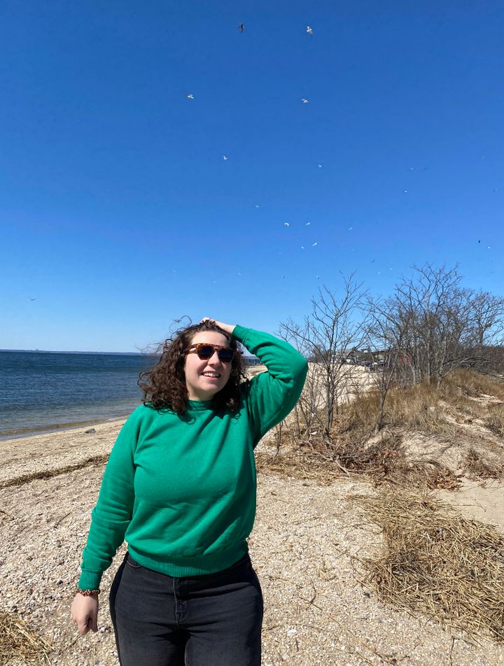 The author, now 38, at West Neck Beach in Huntington, New York, in March.