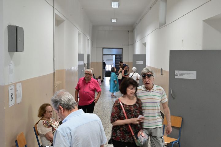 Στιγμιότυπο από την εκλογική διαδικασία των Ευρωεκλογών στην Ελλάδα, 9 Ιουνίου 2024