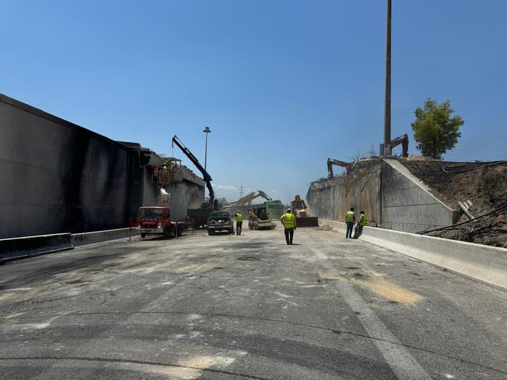 Το σημείο μετά την κατεδάφιση της γέφυρας.