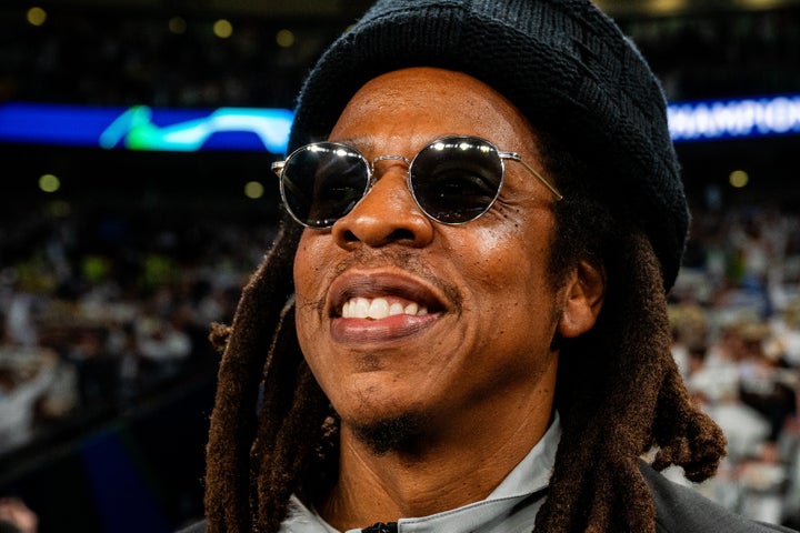 Jay-Z attends the UEFA Champions League 2023/24 final match between Borussia Dortmund v. Real Madrid CF at Wembley Stadium on June 1, 2024, in London, England.