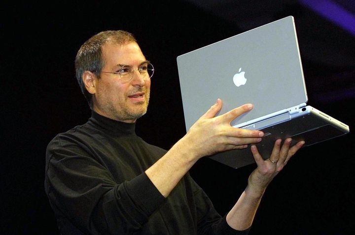 Stapleton argues that while tech entrepreneurs like Steve Jobs (pictured here) are heralded as innovators, Dell Glover and other pirates who helped prove his technology worked now have criminal records.