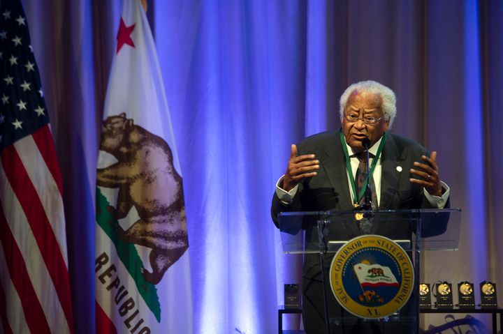 Rev. James M. Lawson Jr. addresses the crowd at the 13th Annual California Hall of Fame California Museum in downtown Sacramento, Calif., on Tuesday, Dec. 10, 2019. 