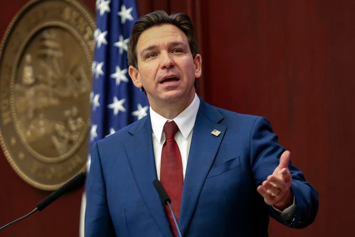 Florida Gov. Ron DeSantis, shown here at his Jan. 9 State of the State address in Tallahassee, signed the law restricting gender-affirming care for minors and adults that a federal judge struck down Tuesday.