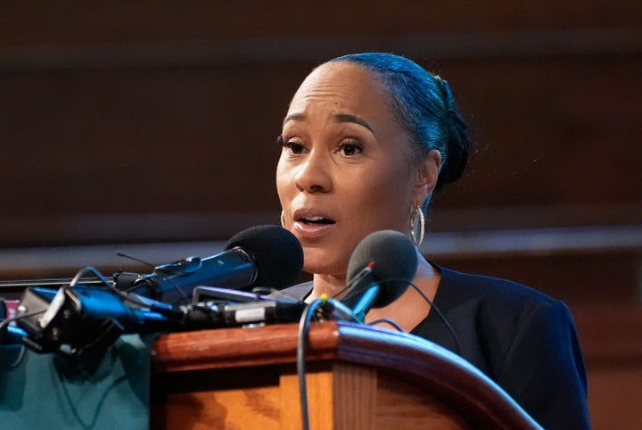 Fulton County District Attorney Fani Willis speaks Thursday at Turner Chapel AME Church in Marietta, Georgia, telling the congregation that she is tired of the "schoolboy" antics of her critics.