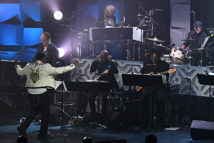 Inductee US producer-rapper Timbaland (L) performs onstage during the Songwriters Hall of Fame 2024 induction and awards gala at the New York Marriott Marquis Hotel in New York City on June 13, 2024. (Photo by ANGELA WEISS / AFP) (Photo by ANGELA WEISS/AFP via Getty Images)