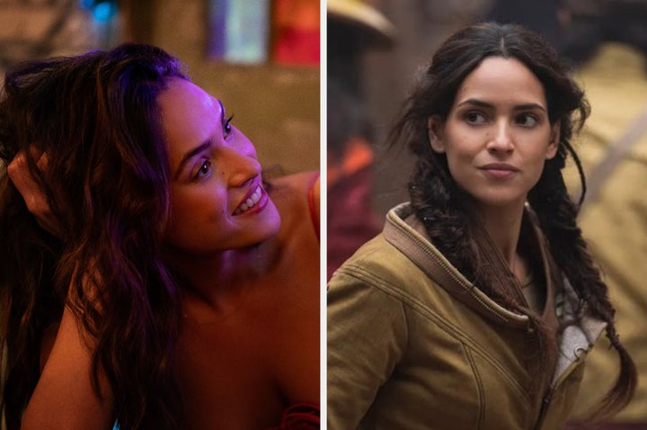 Adria Arjona in Hit Man (left) and Andor (right)