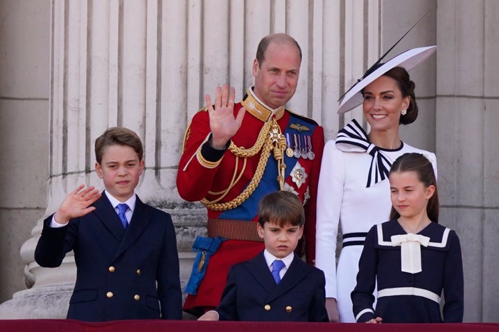 Kate Middleton Makes First Royal Public Look In Months 1 The Wales family waves to the crowds after the Trooping the Colour ceremony, in London, Saturday, June 15, 2024. Trooping the Colour is the King's Birthday Parade and one of the nation's most impressive and iconic annual events attended by almost every member of the Royal Family.