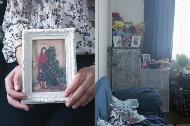 スザンさんの部屋の片隅に置かれた、母親の写真