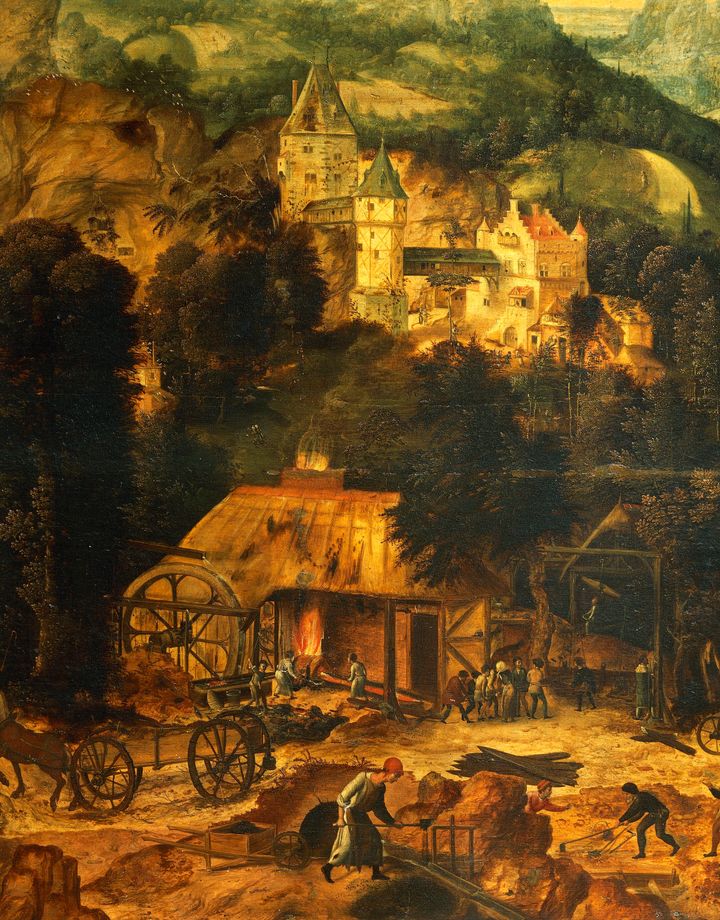 Ορυχείο χαλκού, έργο του Herri met de Bles, περ. 1510 - 1550. (Photo by DeAgostini/Getty Images)