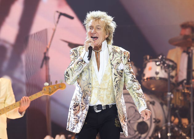 Rod Stewart performing in Stockholm last week