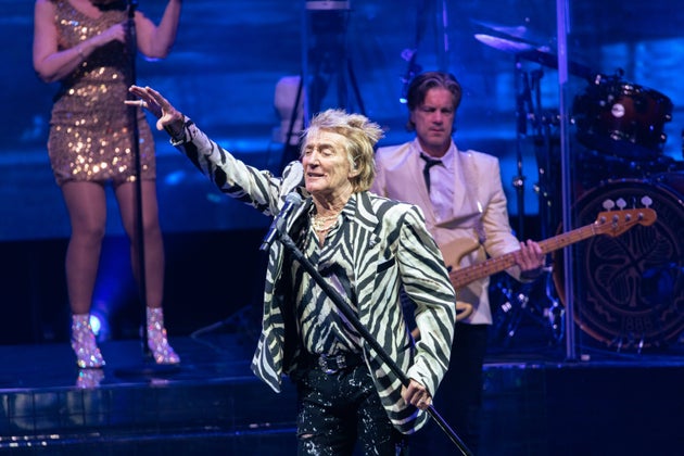 Rod Stewart on stage in Madrid last year