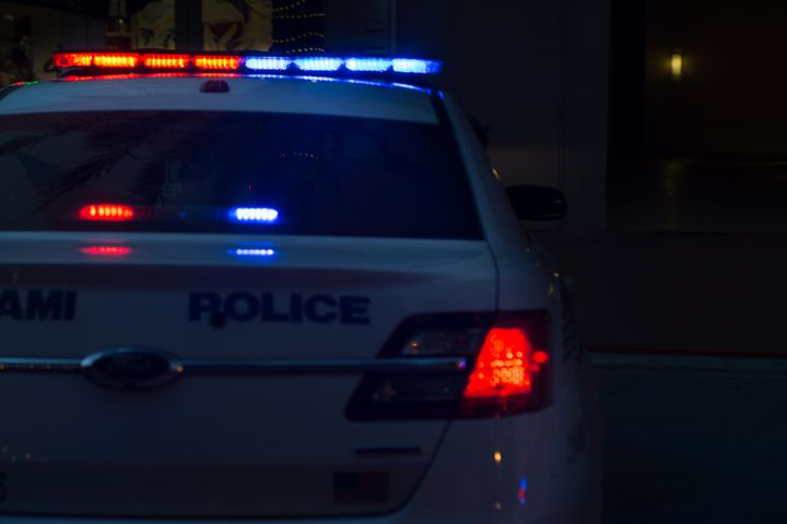 Miami, Florida, USA. 20th October 2019. Ford police interceptor with sirens on during early evening.