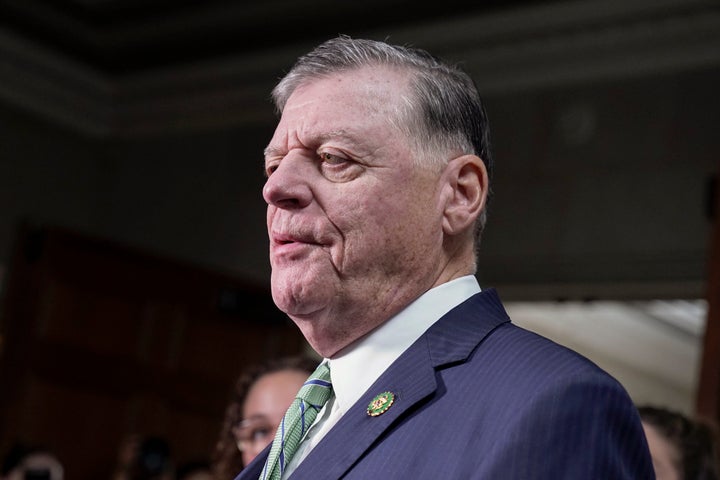 House Rules Committee Chair Tom Cole, R-Okla., speaks with reporters on Capitol Hill, Wednesday, Oct. 11, 2023, in Washington. (AP Photo/Mariam Zuhaib)