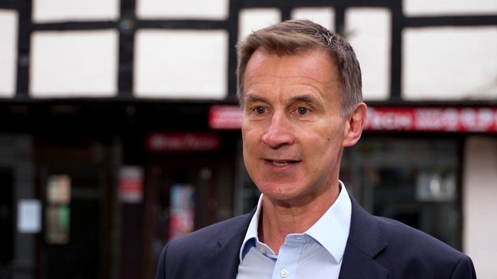 Jeremy Hunt found time to film a broadcast clip in Godalming, Surrey, about the rate of inflation. 