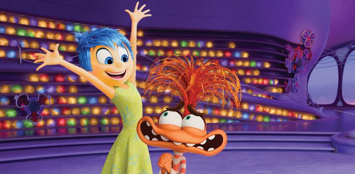 Joy and Anxiety get to know one another in Disney's Inside Out 2