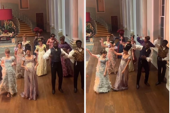 The cast of Bridgerton bust a move behind the scenes