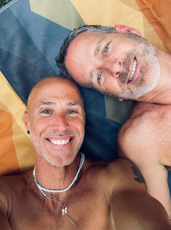 The author (left) and his husband, Chris, celebrating at Cincinnati Pride in June 2023.