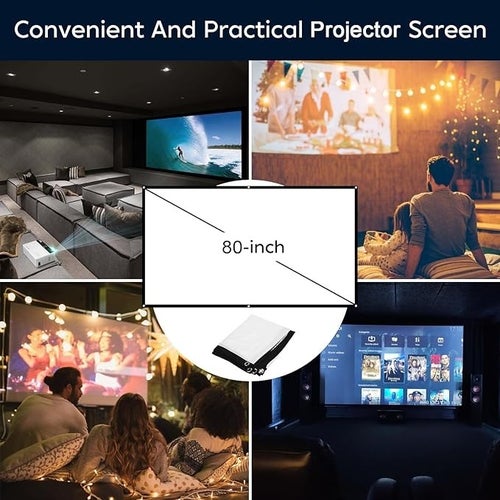 This highly-rated movie projector comes with a whopping 80-inch screen.