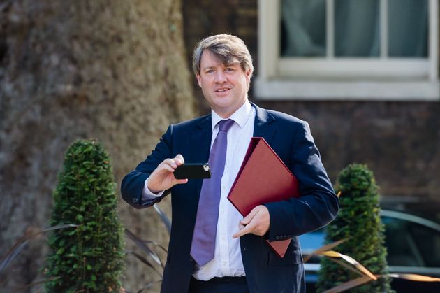 Chris Skidmore arrives for Theresa May's final cabinet meeting as prime minister at 10 Downing Street in 2019.