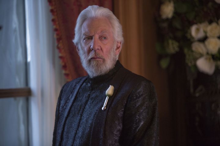 Donald Sutherland in the final Hunger Games film Mockingjay, Part 2