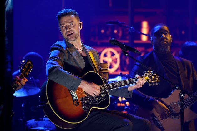 Justin Timberlake on stage in April