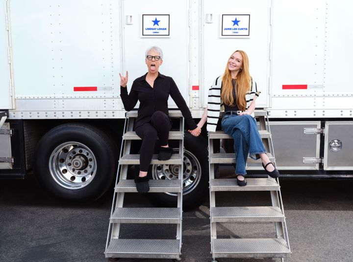 Jamie Lee Curtis and Lindsay Lohan on the set of "Freaky Friday 2." The film is due out next year.