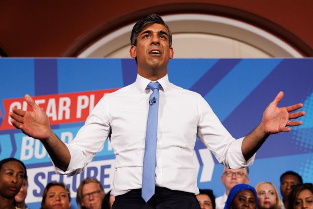 Rishi Sunak holds a campaign event in London last night 