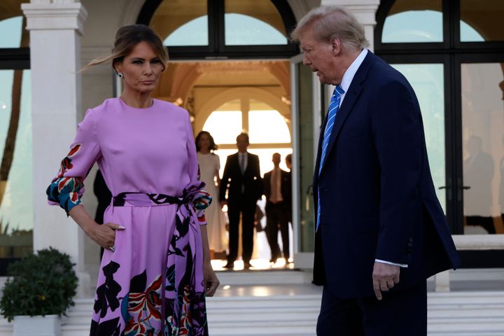 Former President Donald Trump and former first lady Melania Trump in Palm Beach.
